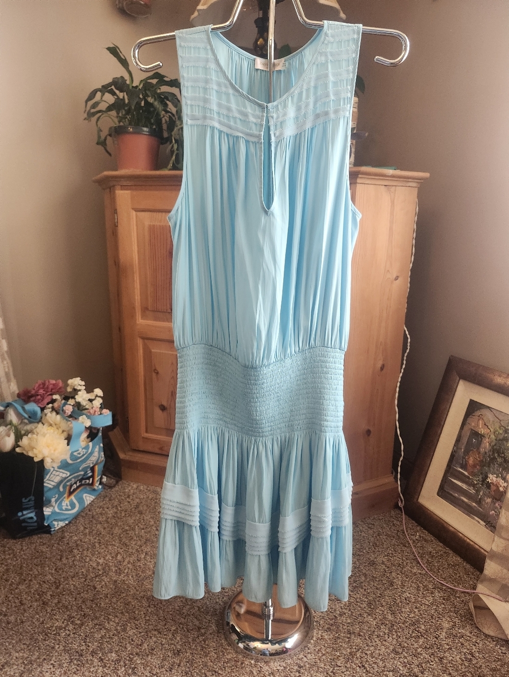 Ramy Brook Moonstone Sleeveless Tiered Midi Dress